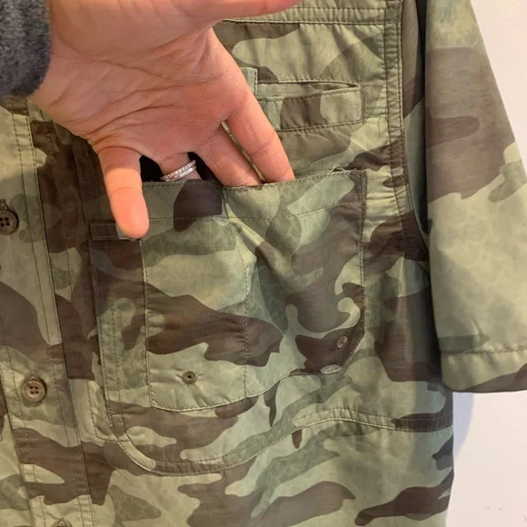 Mens Reel Legends green camo button down fishing shirt S - Picture 4 of 10